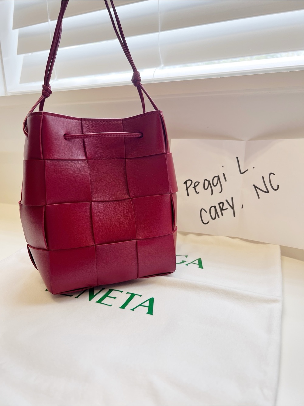 Bottega Veneta Intrecciato Woven Leather Crossbody — Deep Burgundy